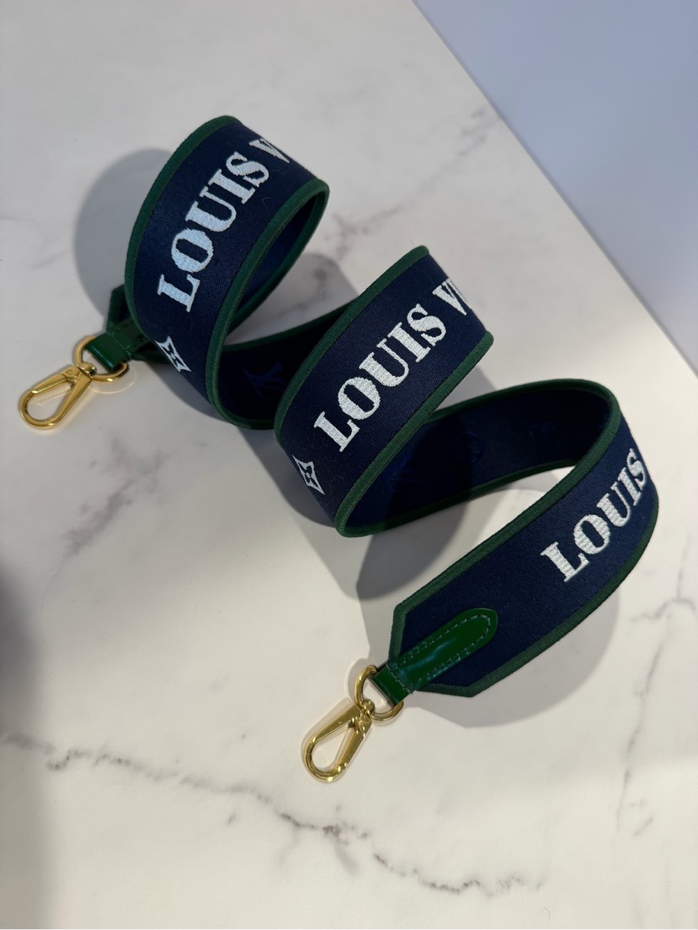 💯 Authentic Louis Vuitton MonoPaname Jaquard Bandouliere Strap. Gold Hardware.
